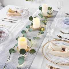 Glitter Paper 9ft Table Runner Roll Silver Disposable Geometric Diamond Pattern Table Decor