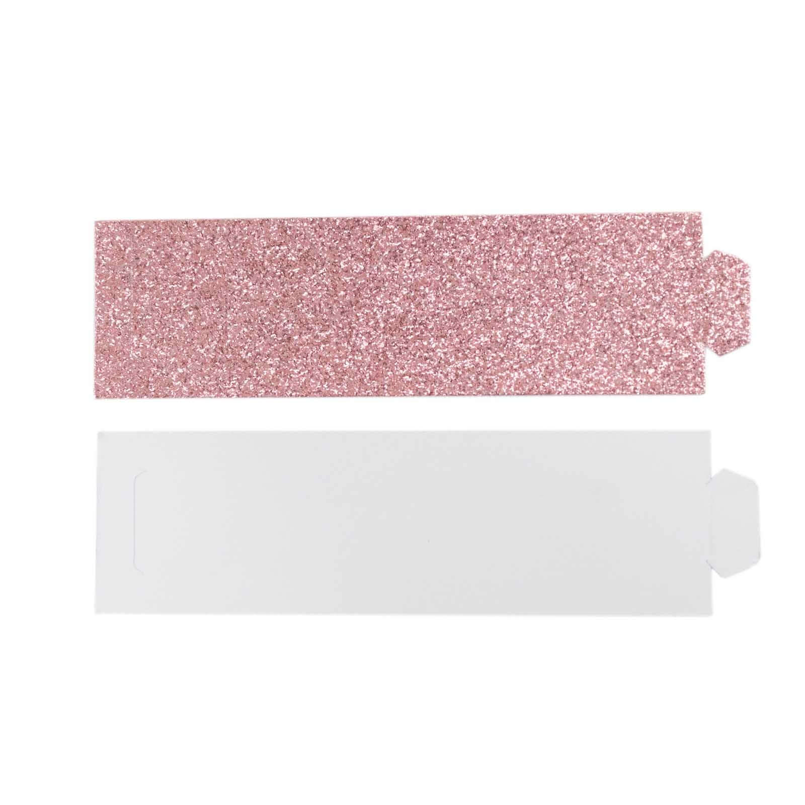 50-Pack Paper Napkin Rings Rose Gold Glitter - Stylish Disposable Napkin Holders 1.5"