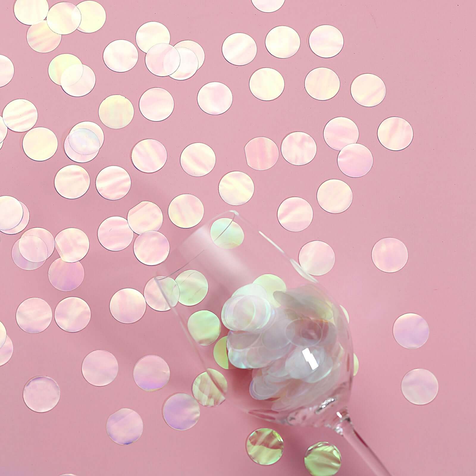 Metallic Round Party Confetti 18G Bag Iridescent Foil, Balloon Table Confetti Glitter Dots for Festive Weddings Baby Bridal Showers & Events