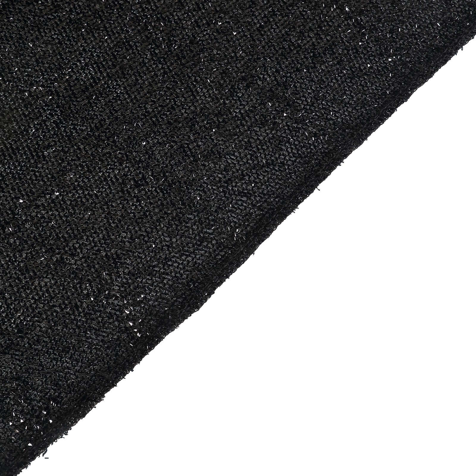 Shimmer Tinsel Spandex 72"x30" Rectangle Tablecloth Metallic Black Glittered Shiny Stretch Table Cover