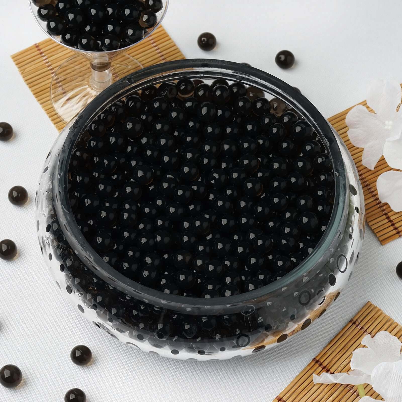 Water Gel Beads Vase Filler Black - Large Nontoxic Jelly Balls for Floating Candles & Floral Displays 10g