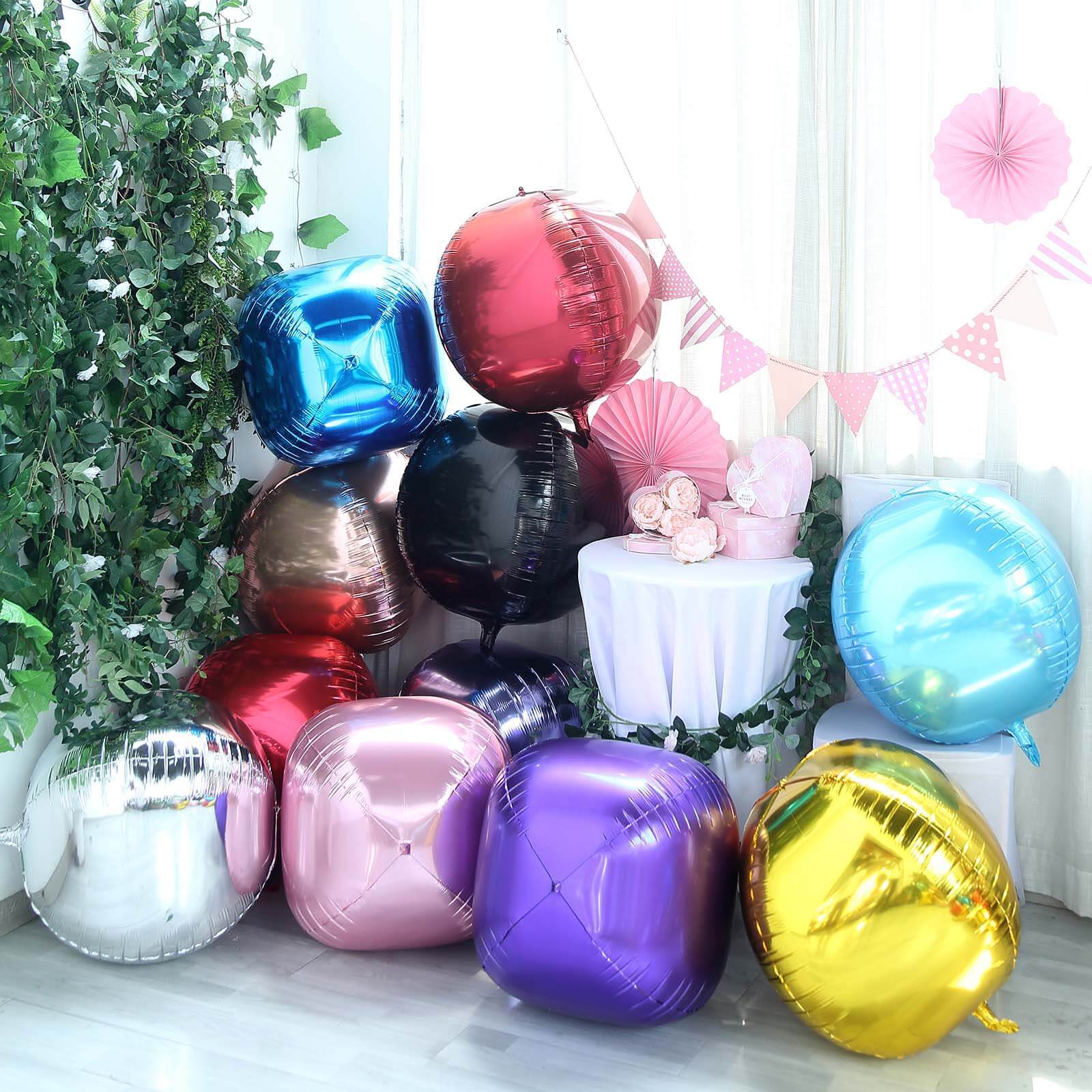 2 Pack 18" 4D Lavender Lilac Sphere Mylar Foil Helium or Air Balloons