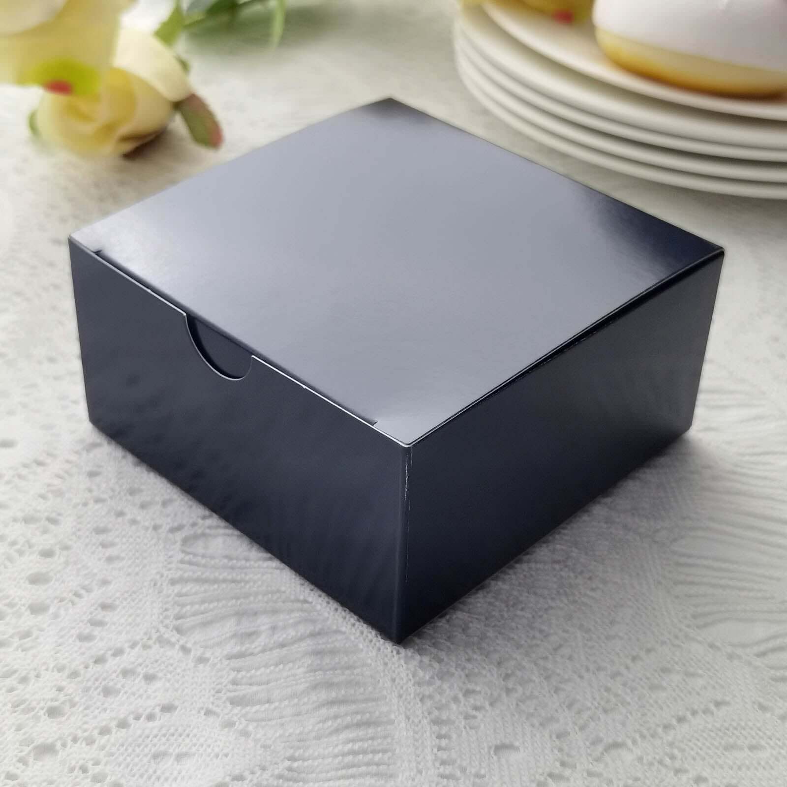 100 Pack 4"x4"x2" Navy Blue Cake Cupcake Party Favor Gift Boxes, DIY