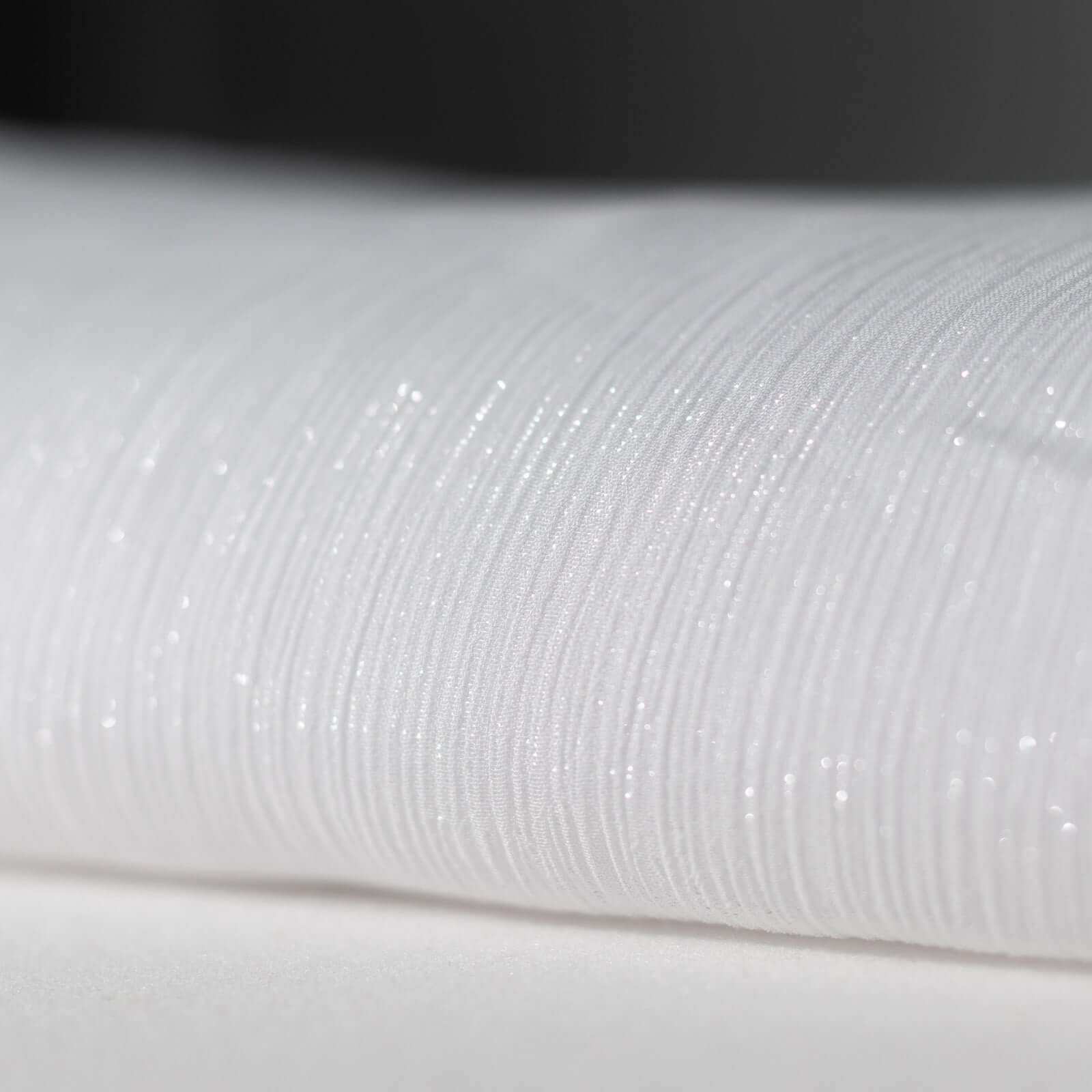 54"x10 Yards White Minimal Crinkle Chiffon Shiny Fabric Bolt, DIY Craft Fabric Roll