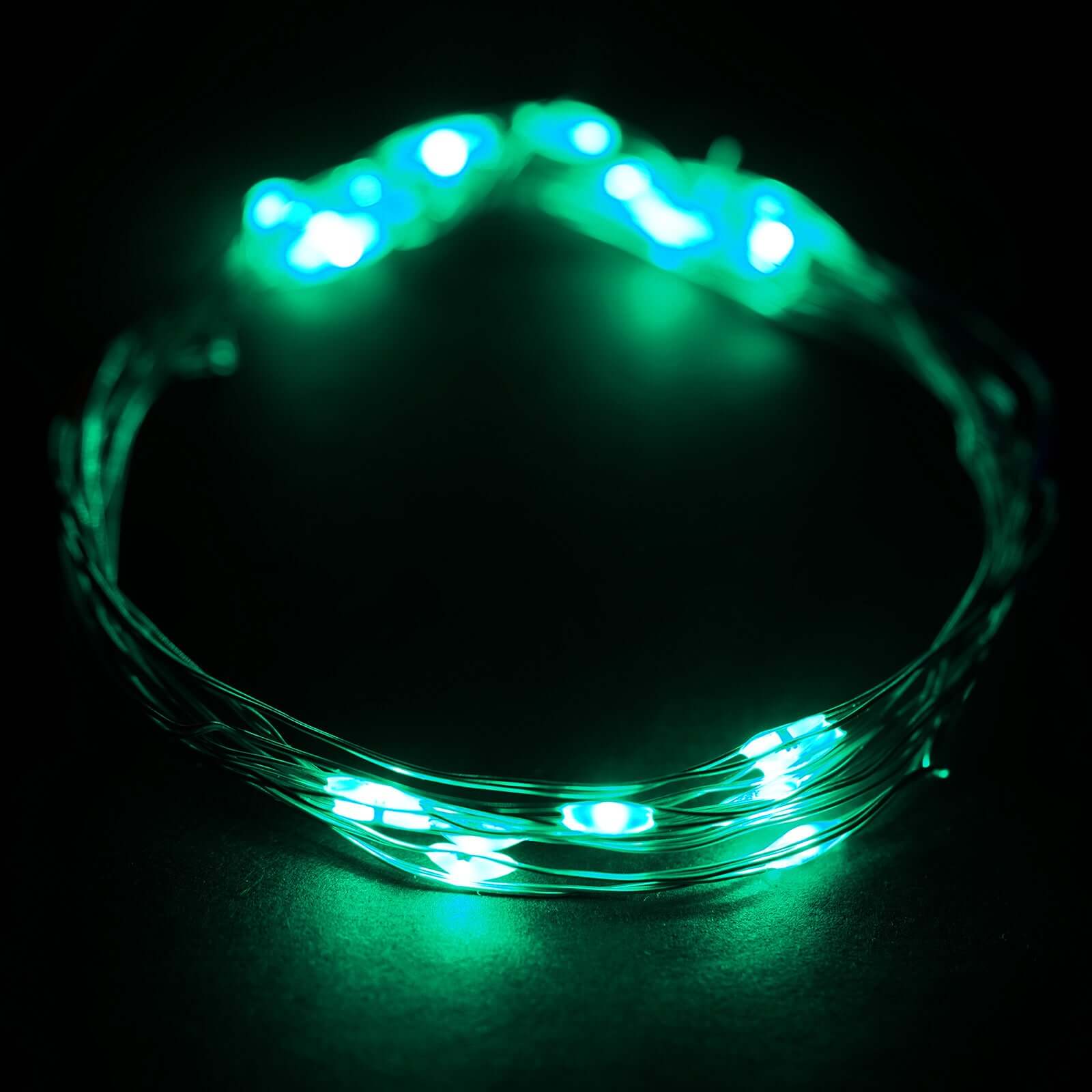 20 LED Micro Fairy String Lights Starry Bright Design Green - Battery Operated Party Accent 90"