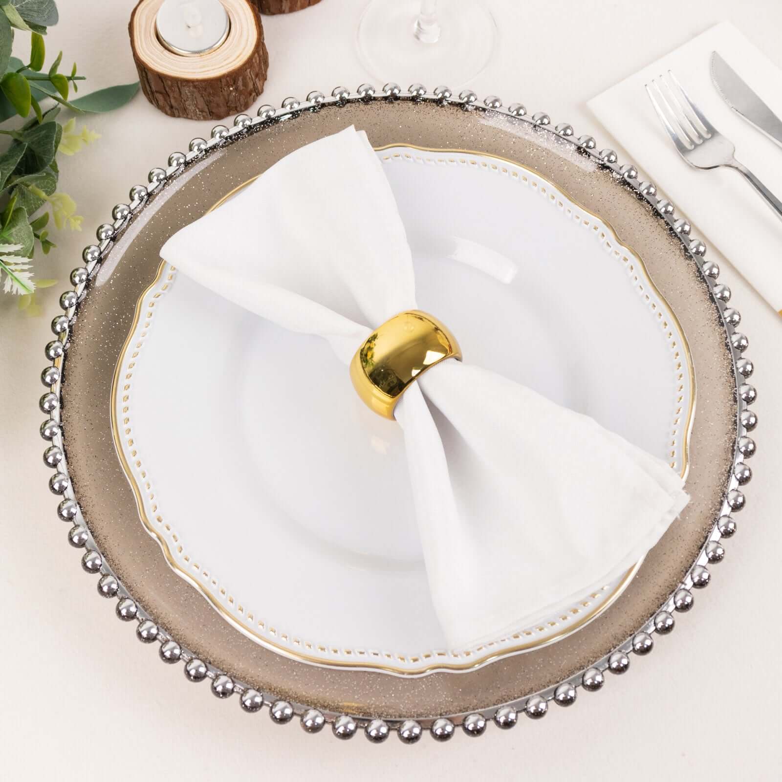 4 Pack Shiny Metallic Gold Acrylic Napkin Rings