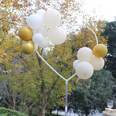 2 Pack White Heart Shaped Plastic Balloon Holder Column, 5ft Balloon Arch Stand Kit with Round Water Fillable Base