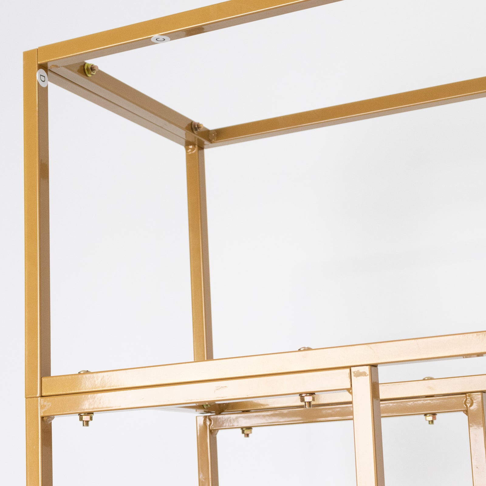 5ft Over the Table Stand in Gold, Freestanding Rectangular Double Frame Over the Table Rod for Floral Balloon Décor