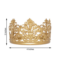 Metal Princess Crown Cake Topper Gold - Exquisite Cake Centerpiece Decor for Quinceañeras Bridal Showers & Fairytale-Themed Events 2"