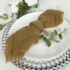5 Pack Gauze Cheesecloth 24"x19" Napkins Gold Reusable Dinner Napkins for Boho Farmhouse Style Events