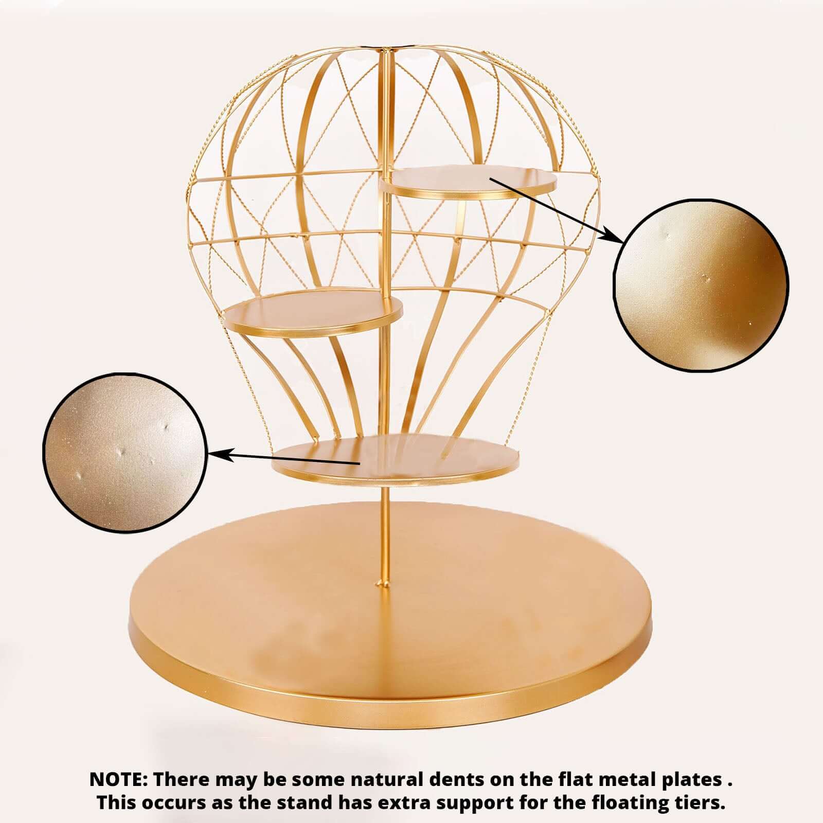 4-Tier Metal Cupcake Dessert Display Stand Gold Hot Air Balloon Design - Stylish Dessert Serving Tray Centerpiece Platter for Whimsical Carnival Inspired Events & Celebrations19"