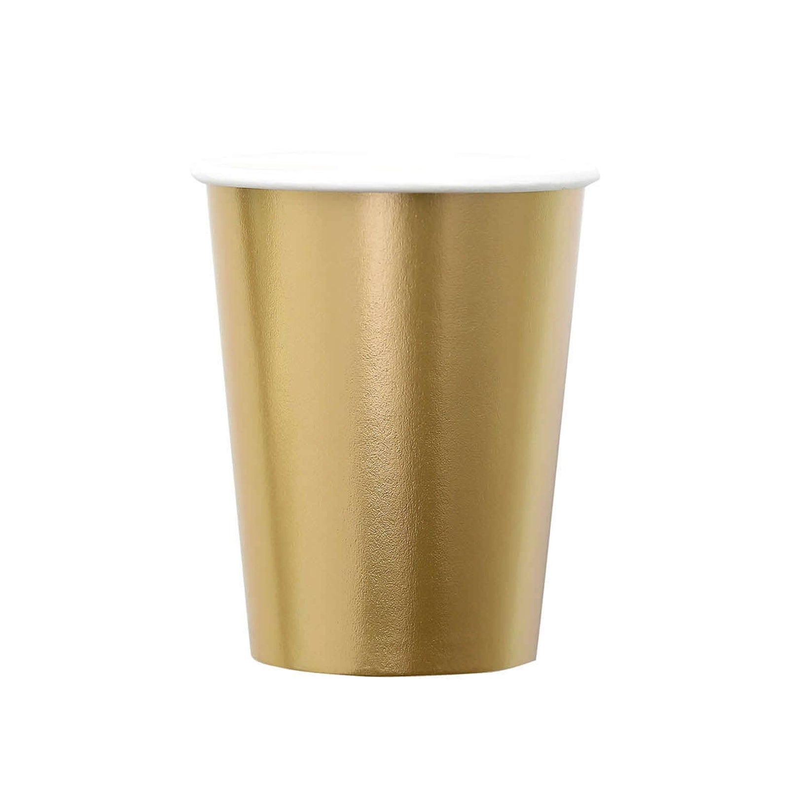 24-Pack Paper Cups in Metallic Gold - Stylish Disposable Party Cups for Hot & Cold Beverages 9oz