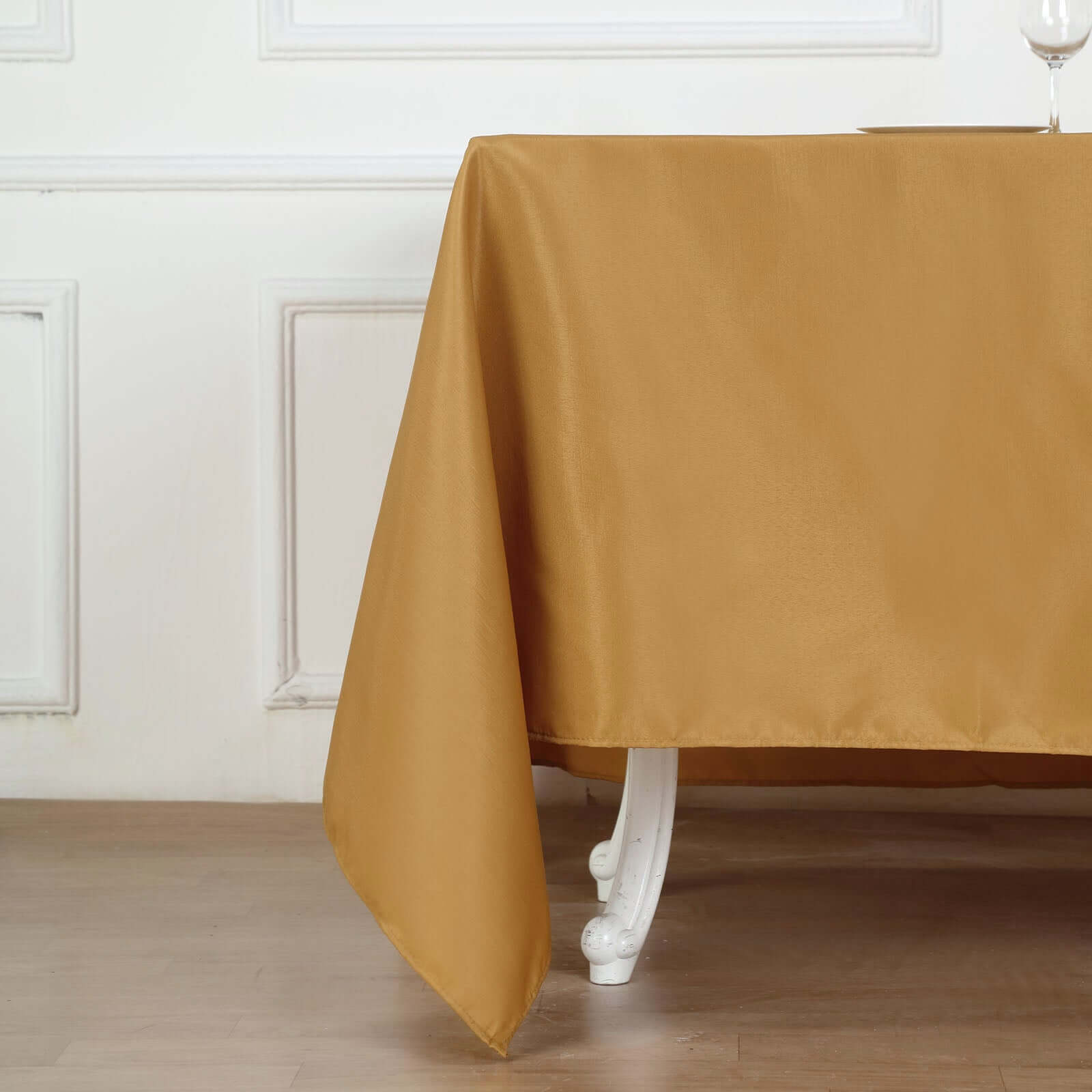 Polyester Square 90"x90" Tablecloth Gold - Wrinkle-Resistant & Durable Table Cover for Events