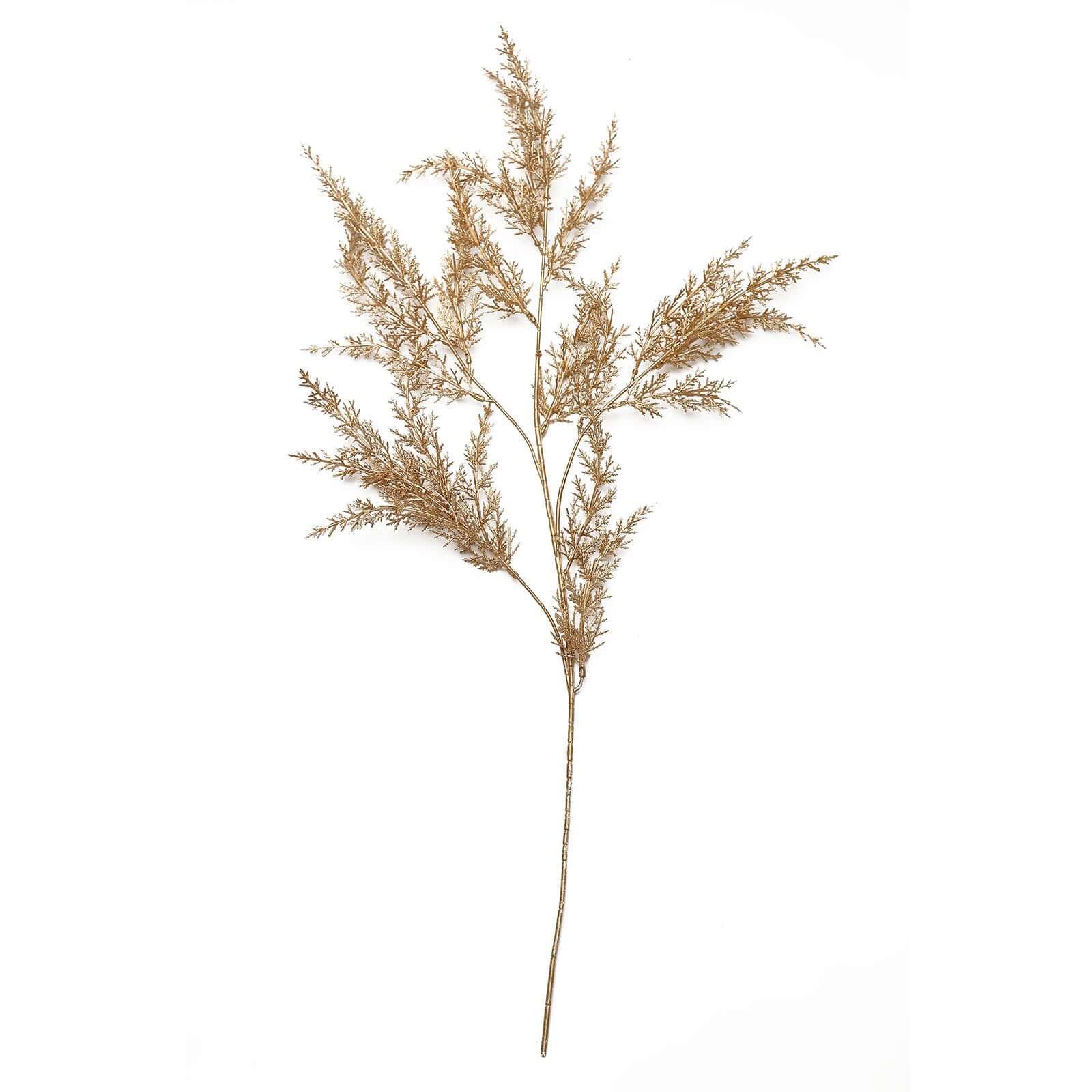 2 Stems 32" Metallic Gold Artificial Fern Leaf Branch Vase Filler