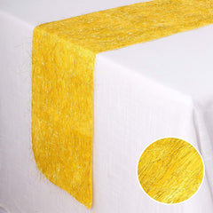 Metallic Tinsel Polyester 12"x108" Table Runner Gold - Shimmery Fringe Shag Event Table Decor