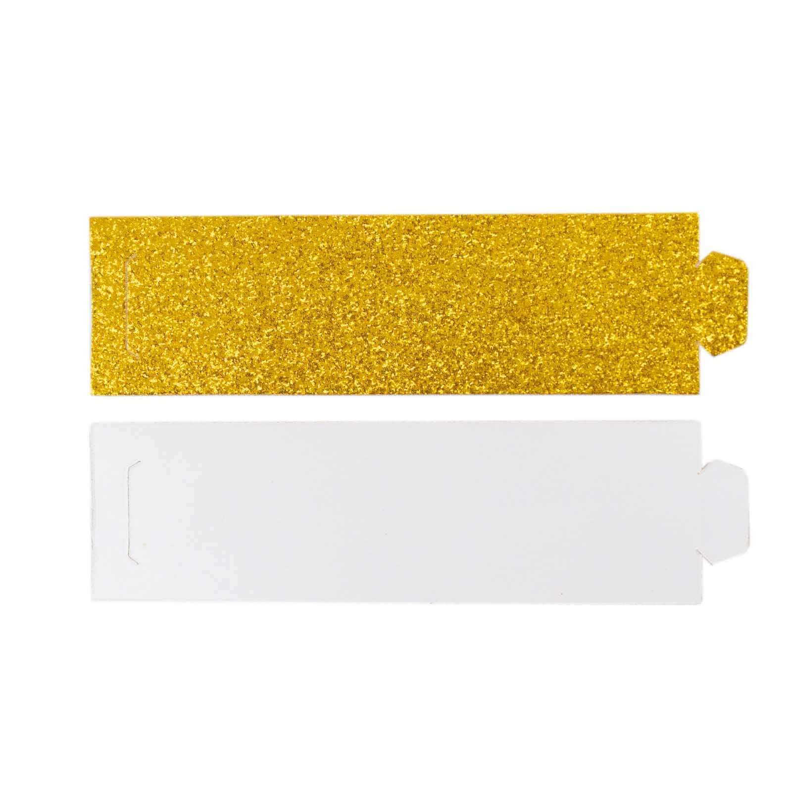 50-Pack Paper Napkin Rings Gold Glitter - Stylish Disposable Napkin Holders 1.5"