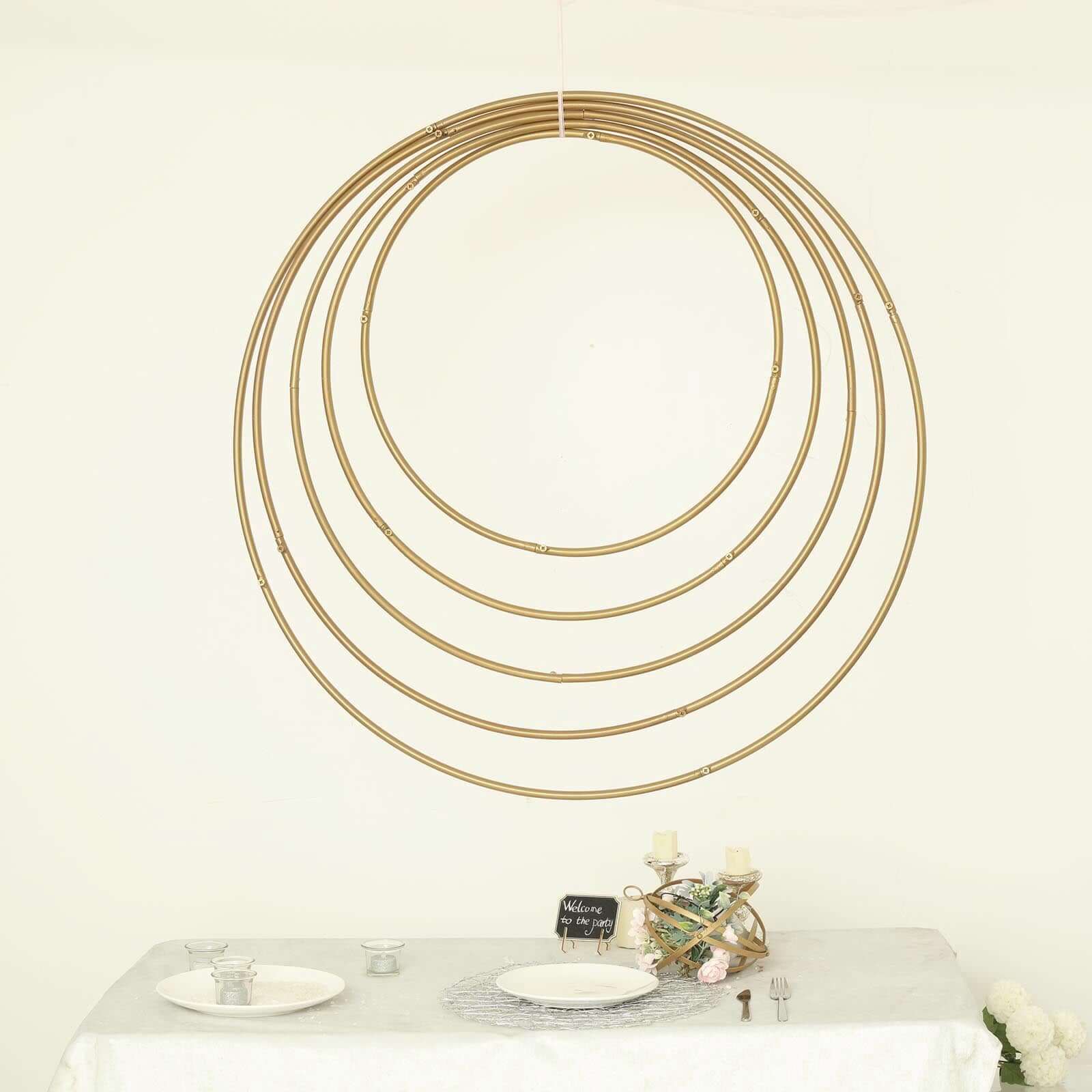24" Gold Heavy Duty Metal Hoop Wreath, Floral Hoop