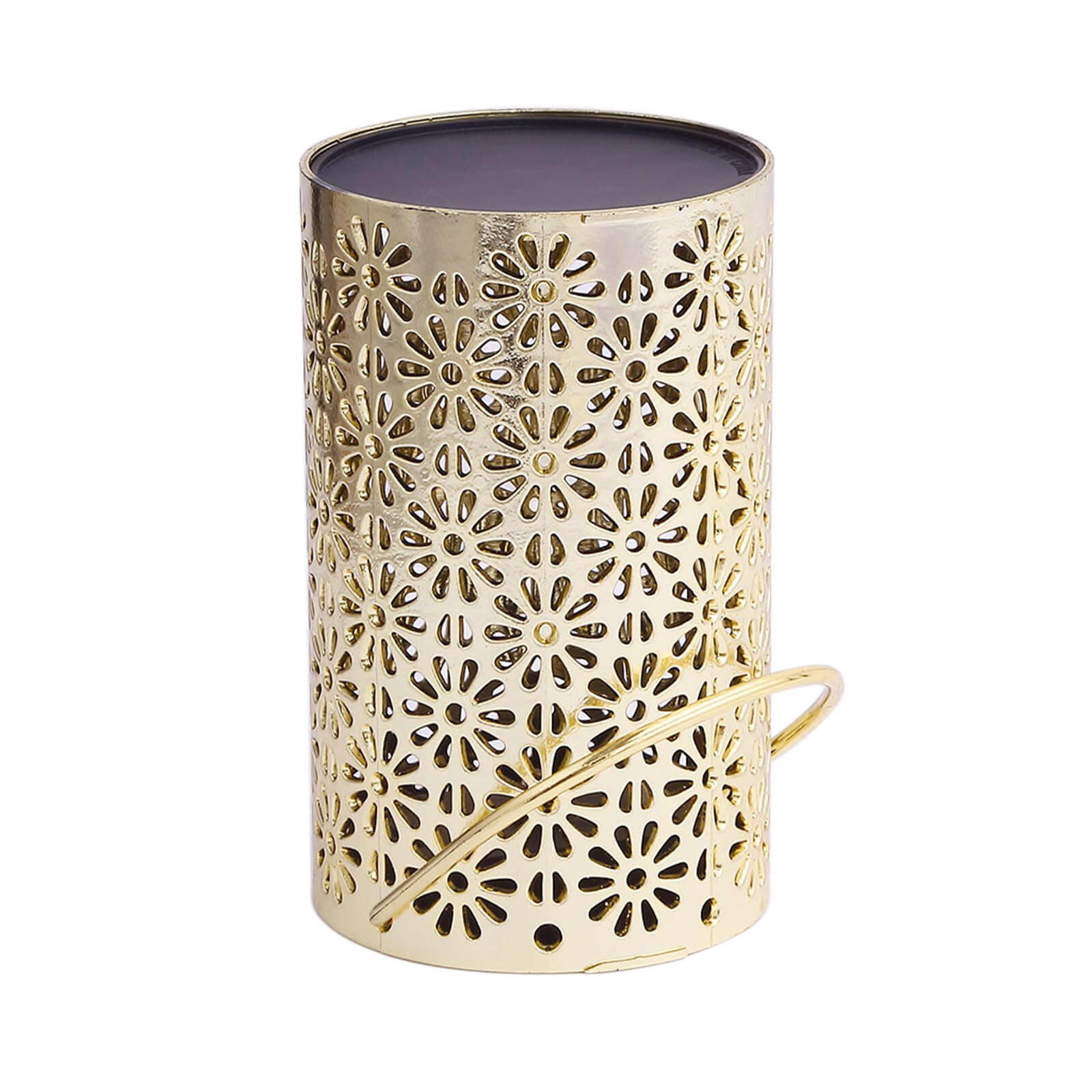 3-Pack LED Decorative Hanging Lanterns Flower Design Gold - Battery Operated Lights 3"x5"