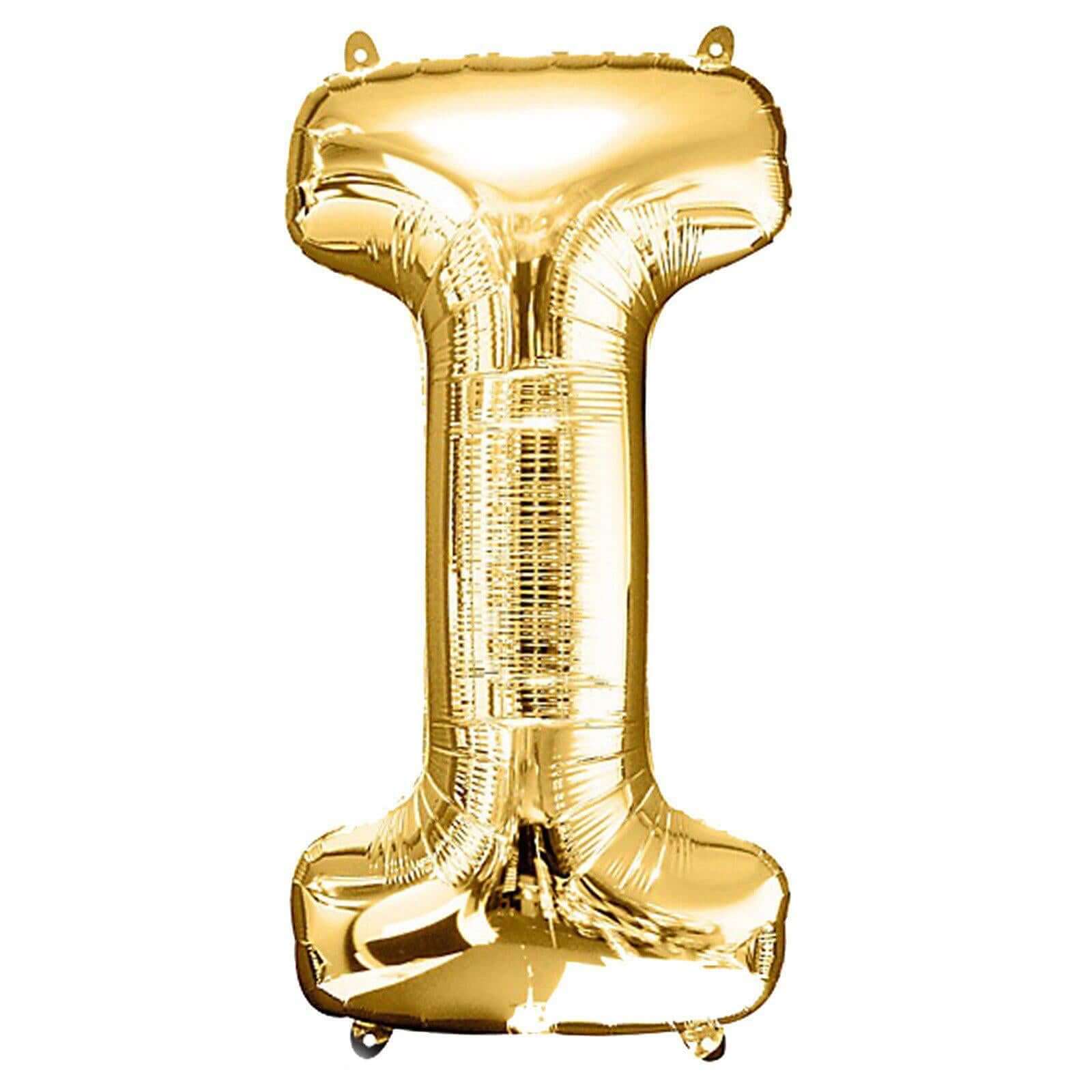 35" Gold Letter and Number Balloons, Shiny Metallic Mylar Foil Helium Air Balloons