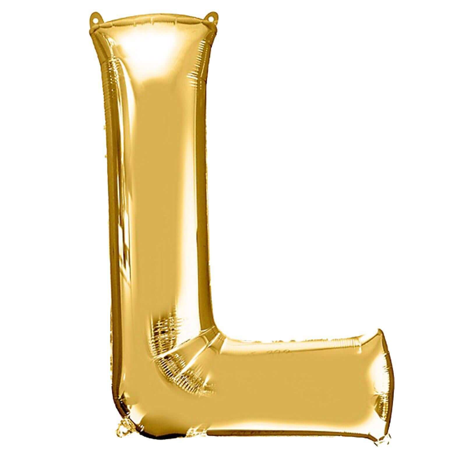 35" Gold Letter and Number Balloons, Shiny Metallic Mylar Foil Helium Air Balloons