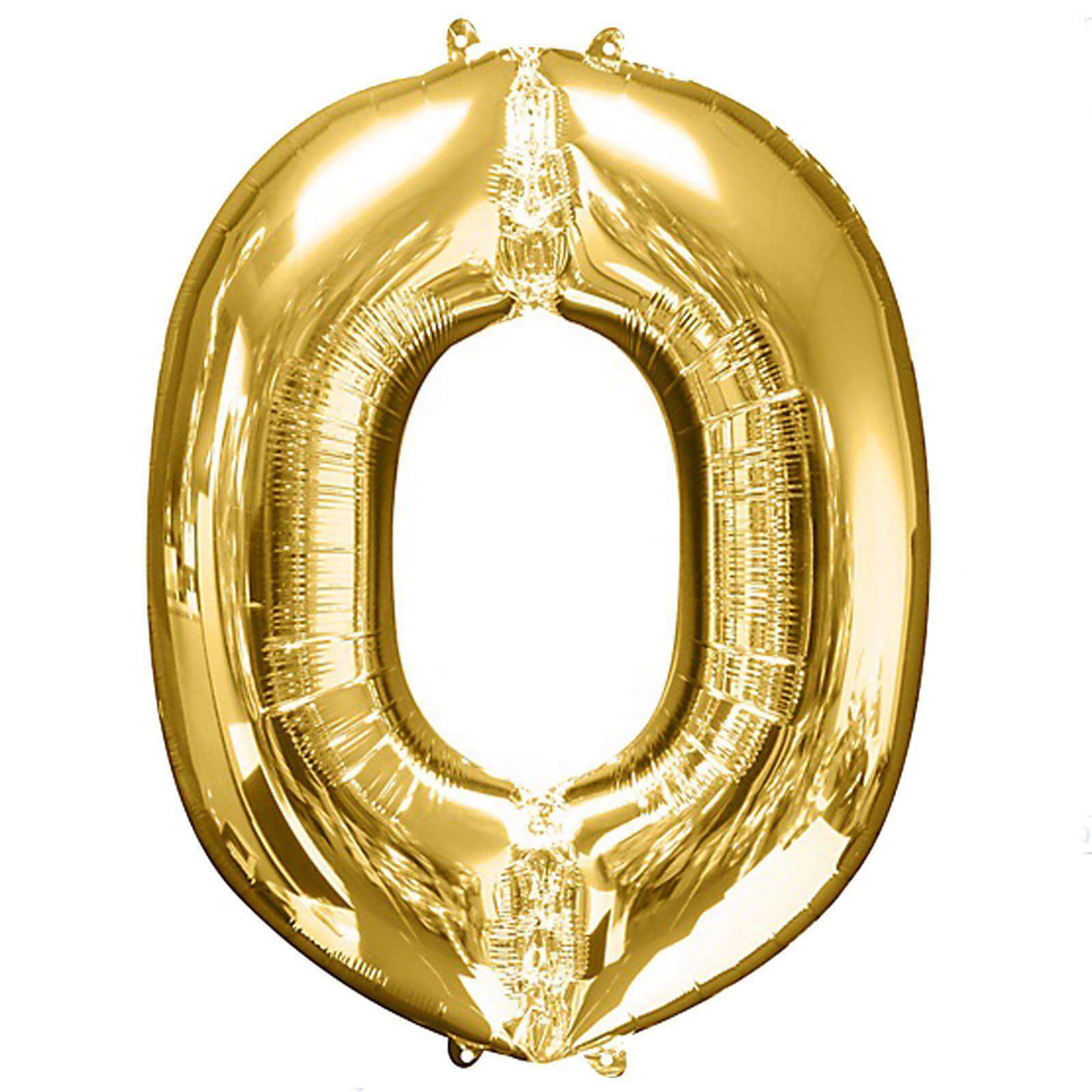35" Gold Letter and Number Balloons, Shiny Metallic Mylar Foil Helium Air Balloons