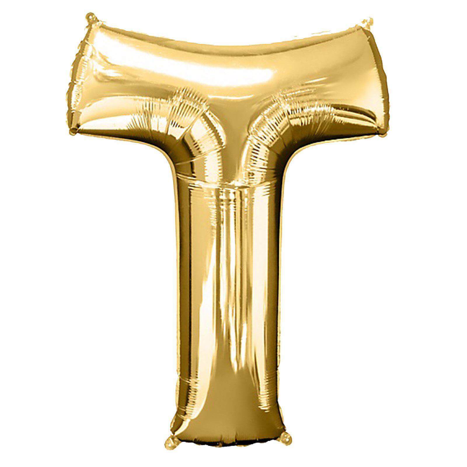 35" Gold Letter and Number Balloons, Shiny Metallic Mylar Foil Helium Air Balloons