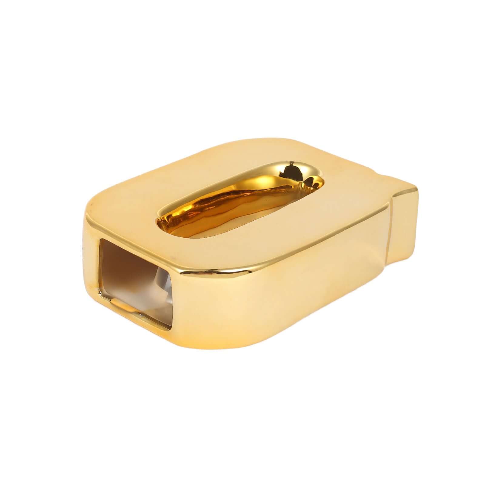 Shiny Ceramic Vase Letter "Q" Gold Plated - Chic Bud Planter Pot for Events & Decor 6"