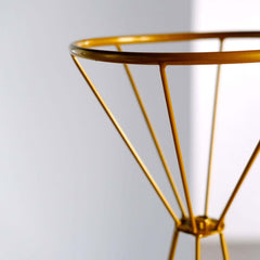 20" Dual Cone Reversible Gold Metal Geometric Flower Stand, Wedding Vase Pedestal, Column Centerpiece