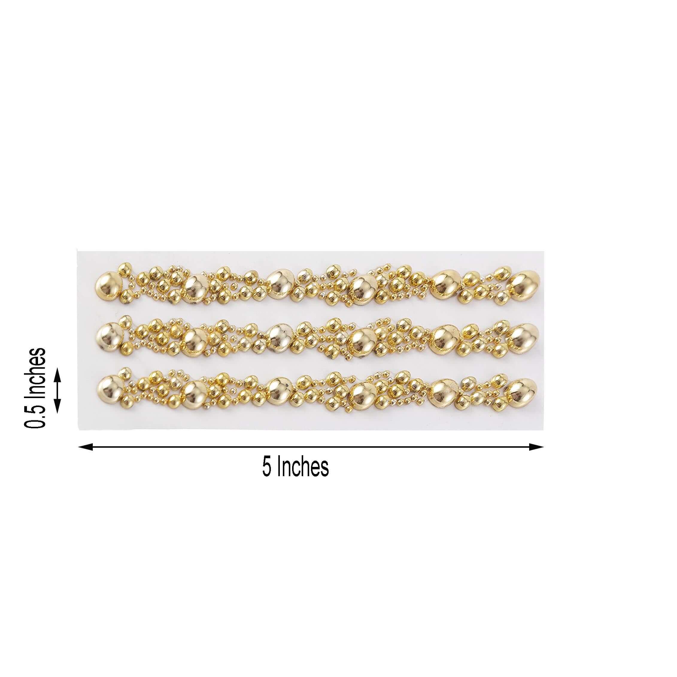 Gold Self Adhesive Pearl Rhinestone Stickers, DIY Craft Peel and Stick Gem Stickers