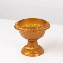 4-Pack Plastic Flower Pot Vases Roman Style Gold - Classic Floral Urn Planter Table Centerpieces 6"