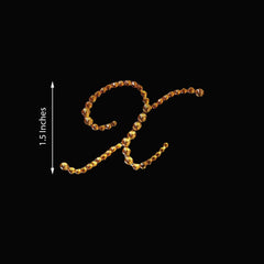 12 Pack 1.5" Gold Rhinestone Monogram Letter Jewel Sticker Self Adhesive DIY Diamond Decor - X