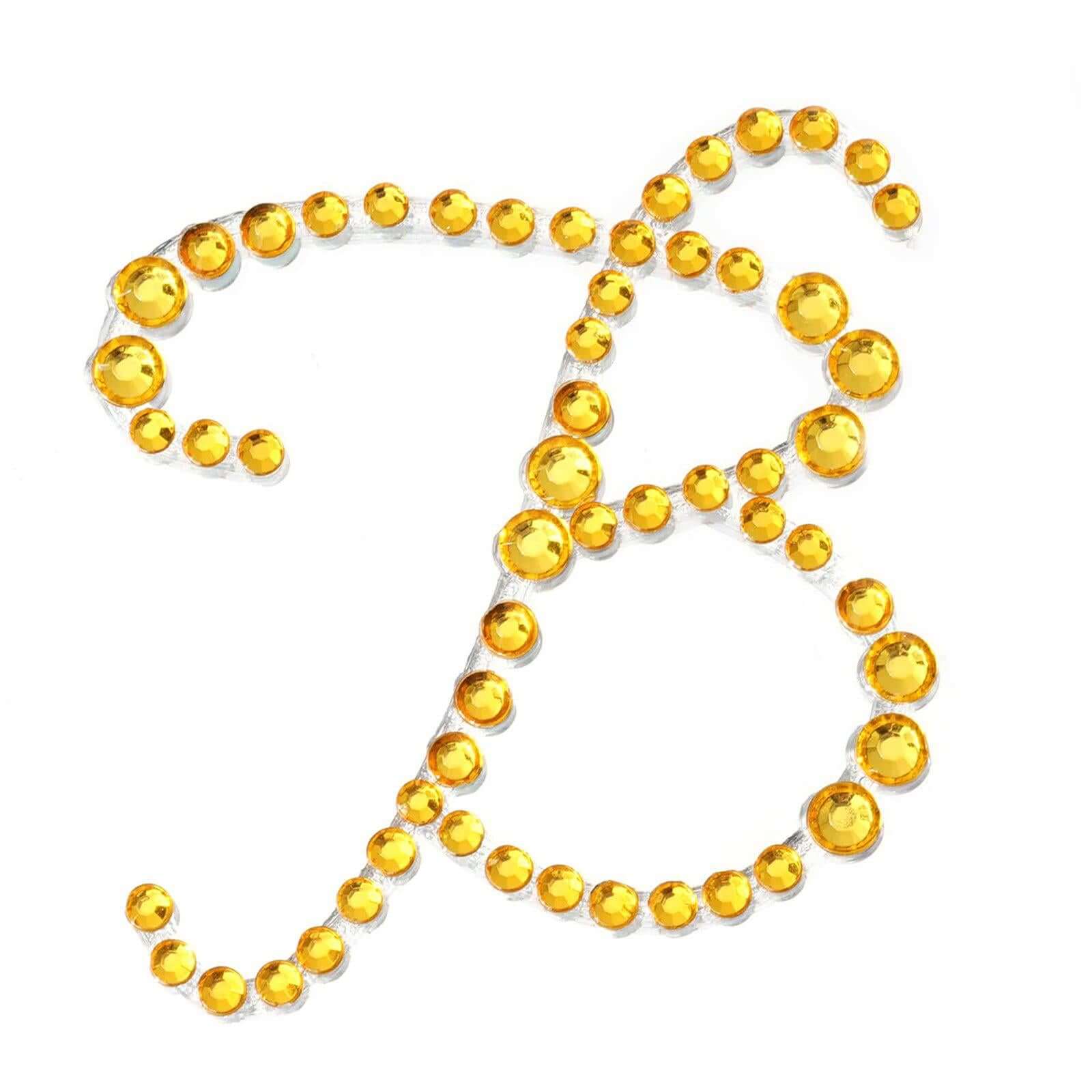 12 Pack | 1.5" Gold Rhinestone Monogram Letter Jewel Sticker Self Adhesive DIY Diamond Decor - and