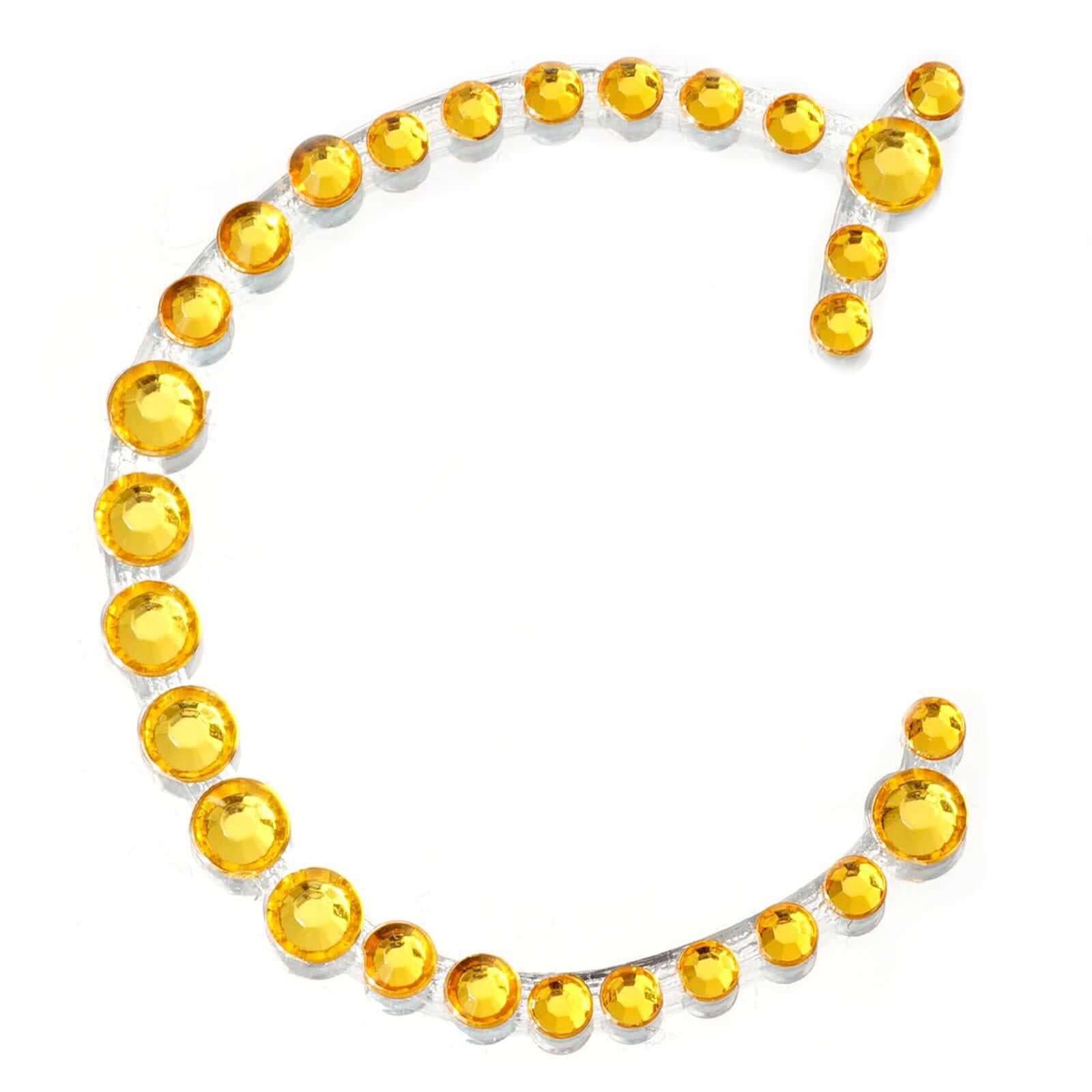12 Pack | 1.5" Gold Rhinestone Monogram Letter Jewel Sticker Self Adhesive DIY Diamond Decor - and