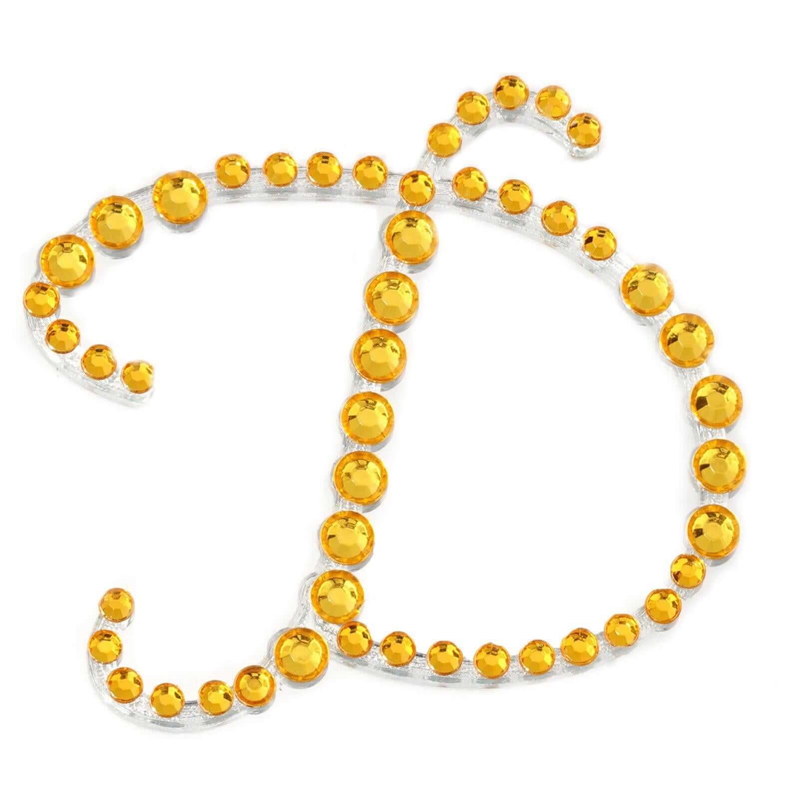 12 Pack | 1.5" Gold Rhinestone Monogram Letter Jewel Sticker Self Adhesive DIY Diamond Decor - and