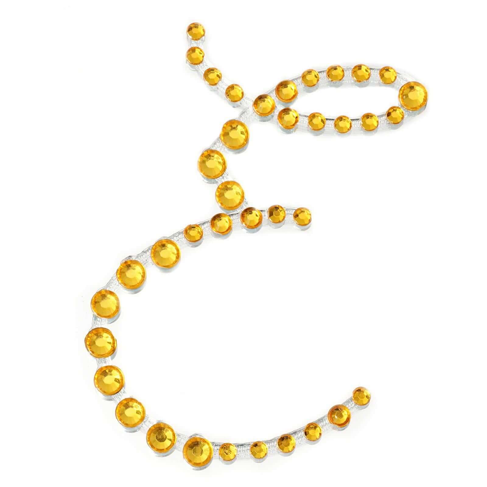 12 Pack | 1.5" Gold Rhinestone Monogram Letter Jewel Sticker Self Adhesive DIY Diamond Decor - and