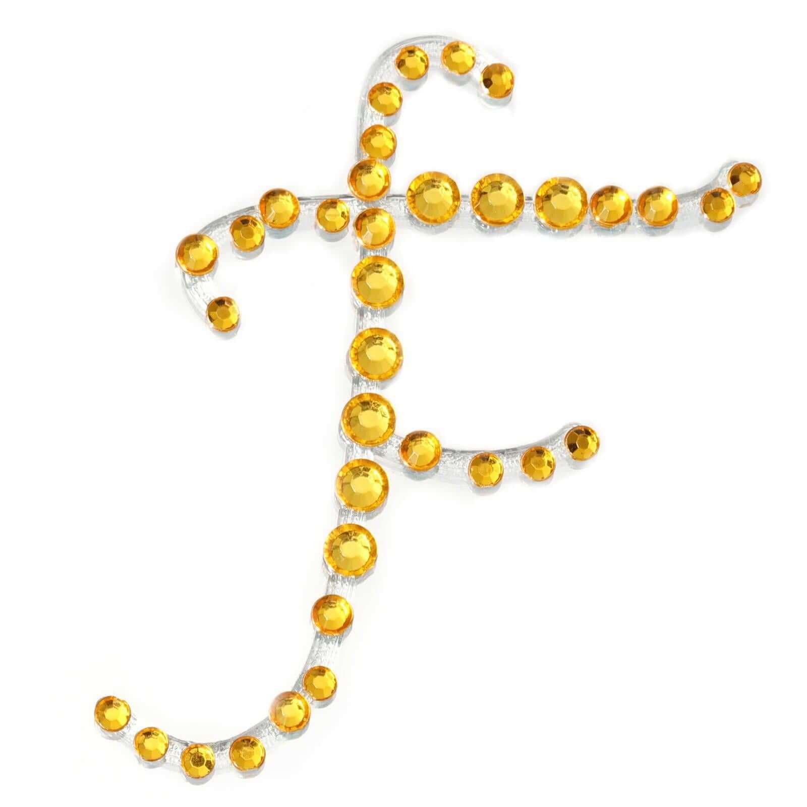 12 Pack | 1.5" Gold Rhinestone Monogram Letter Jewel Sticker Self Adhesive DIY Diamond Decor - and