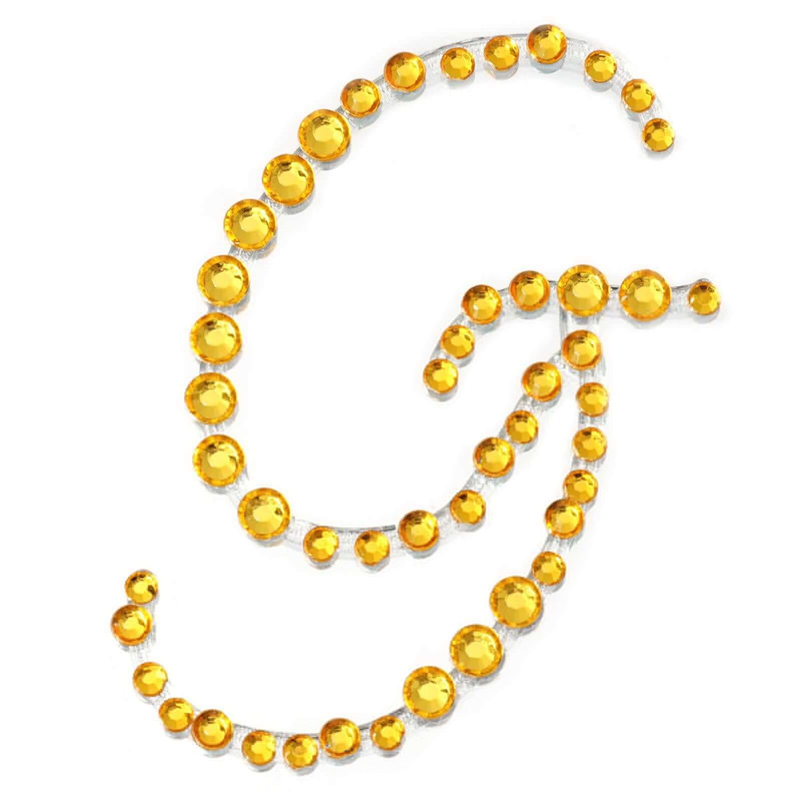 12 Pack | 1.5" Gold Rhinestone Monogram Letter Jewel Sticker Self Adhesive DIY Diamond Decor - and