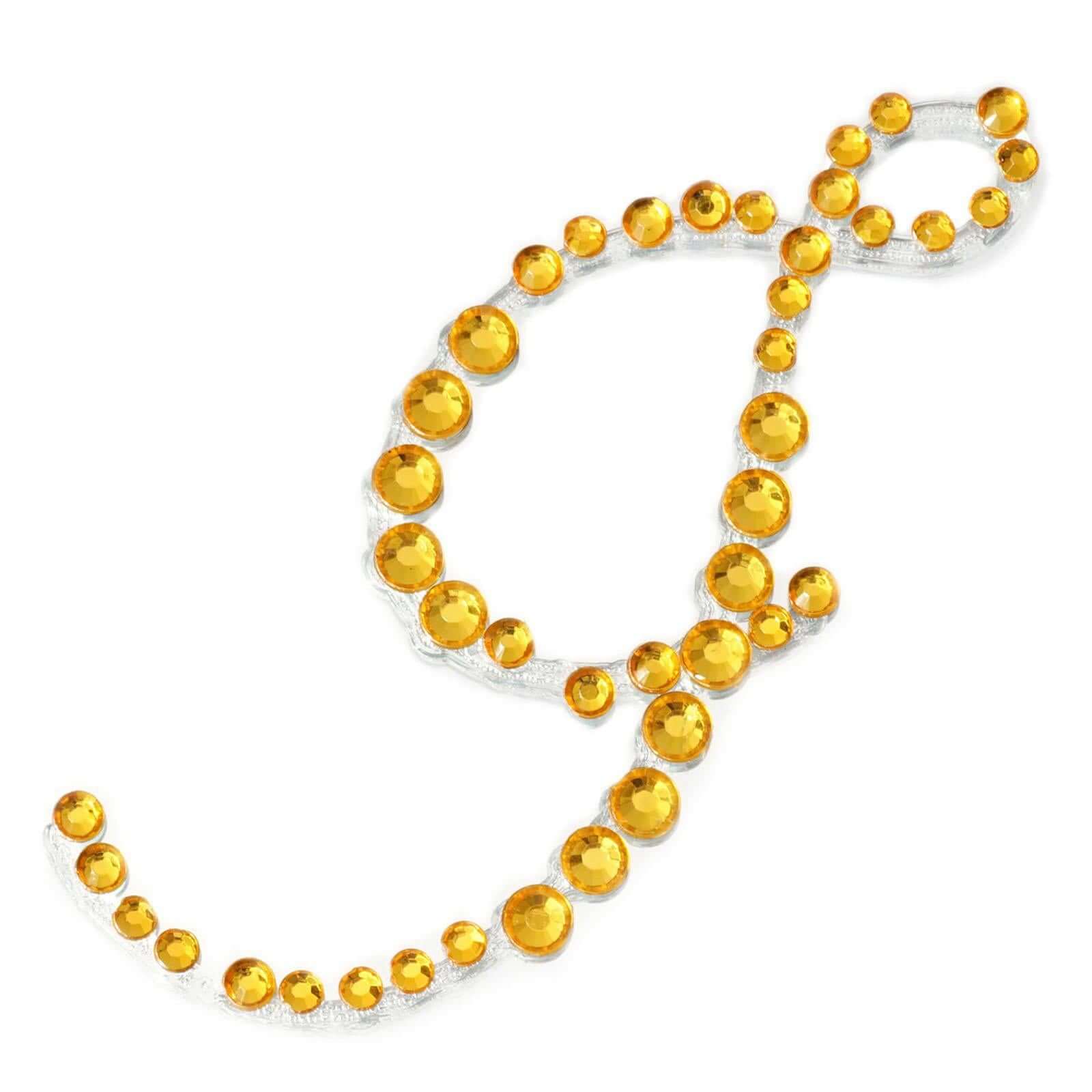 12 Pack | 1.5" Gold Rhinestone Monogram Letter Jewel Sticker Self Adhesive DIY Diamond Decor - and