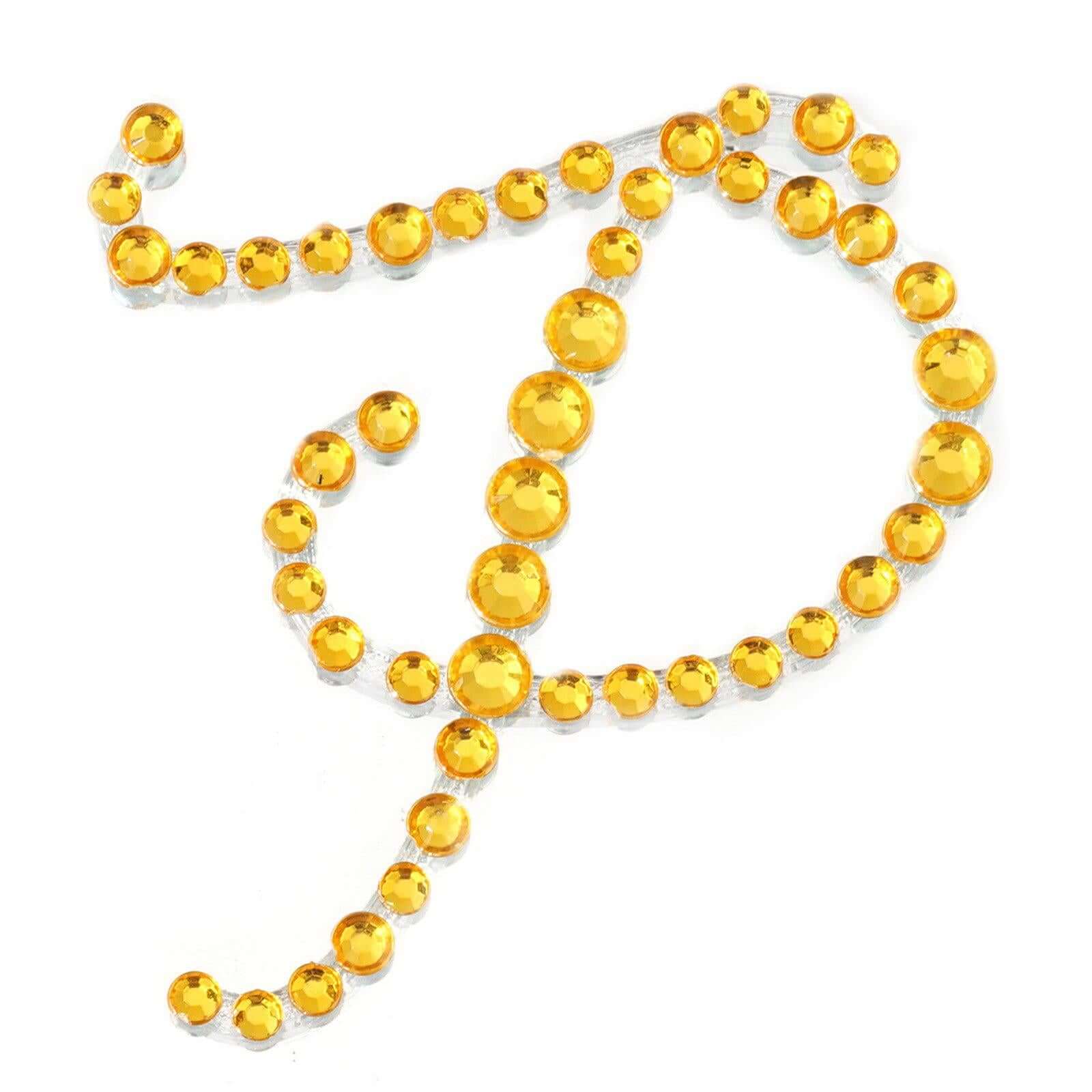 12 Pack | 1.5" Gold Rhinestone Monogram Letter Jewel Sticker Self Adhesive DIY Diamond Decor - and