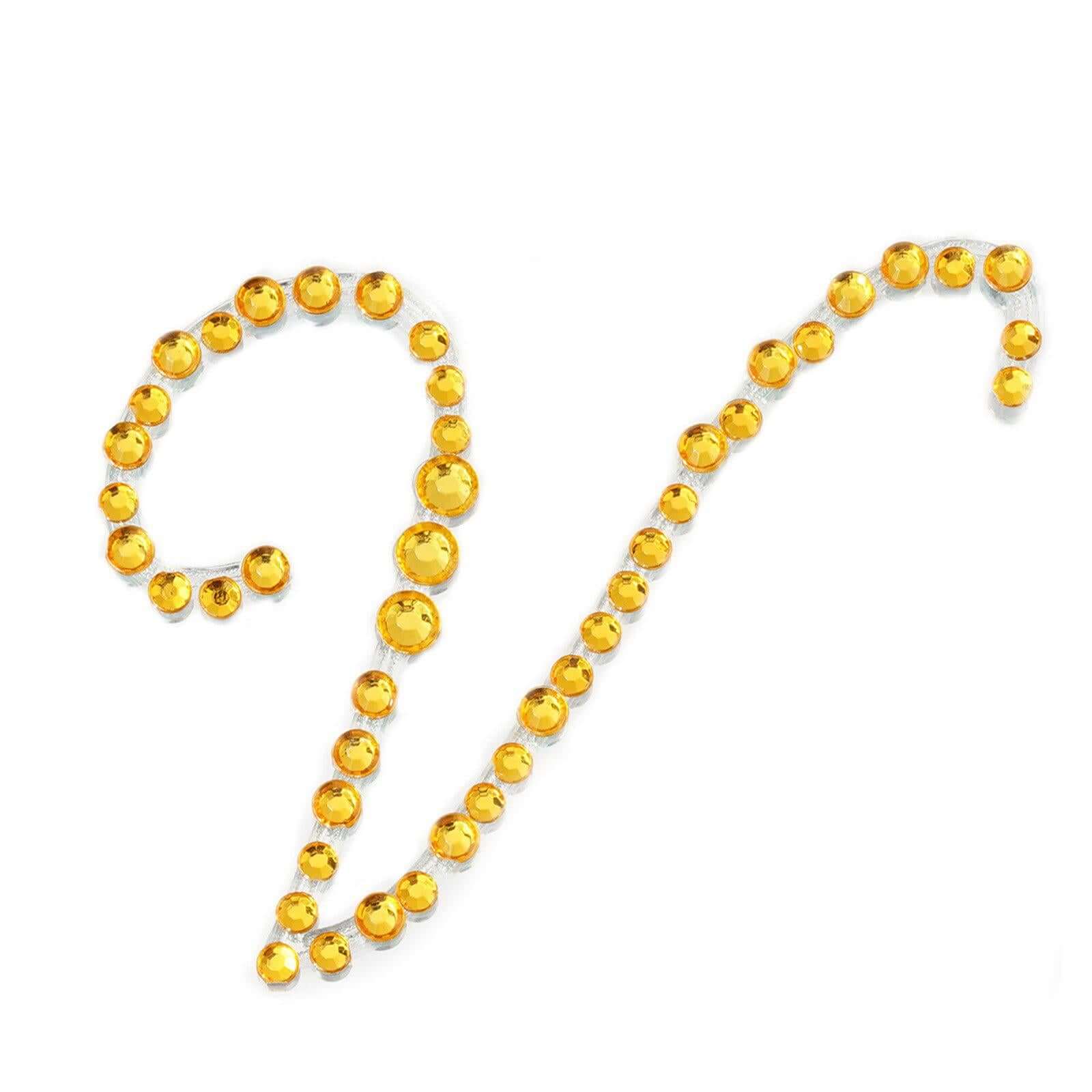 12 Pack | 1.5" Gold Rhinestone Monogram Letter Jewel Sticker Self Adhesive DIY Diamond Decor - and