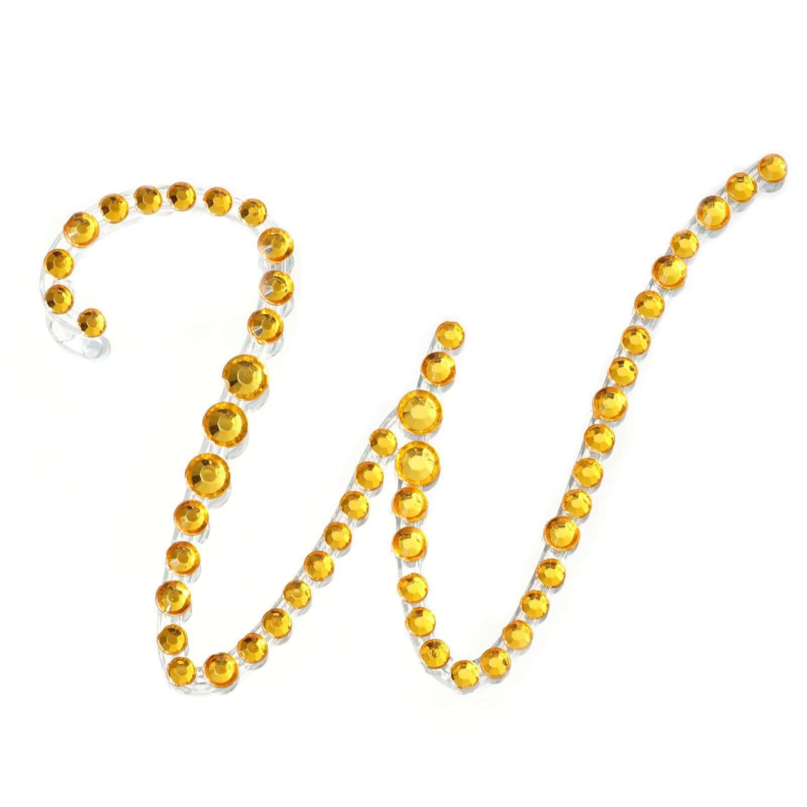 12 Pack | 1.5" Gold Rhinestone Monogram Letter Jewel Sticker Self Adhesive DIY Diamond Decor - and