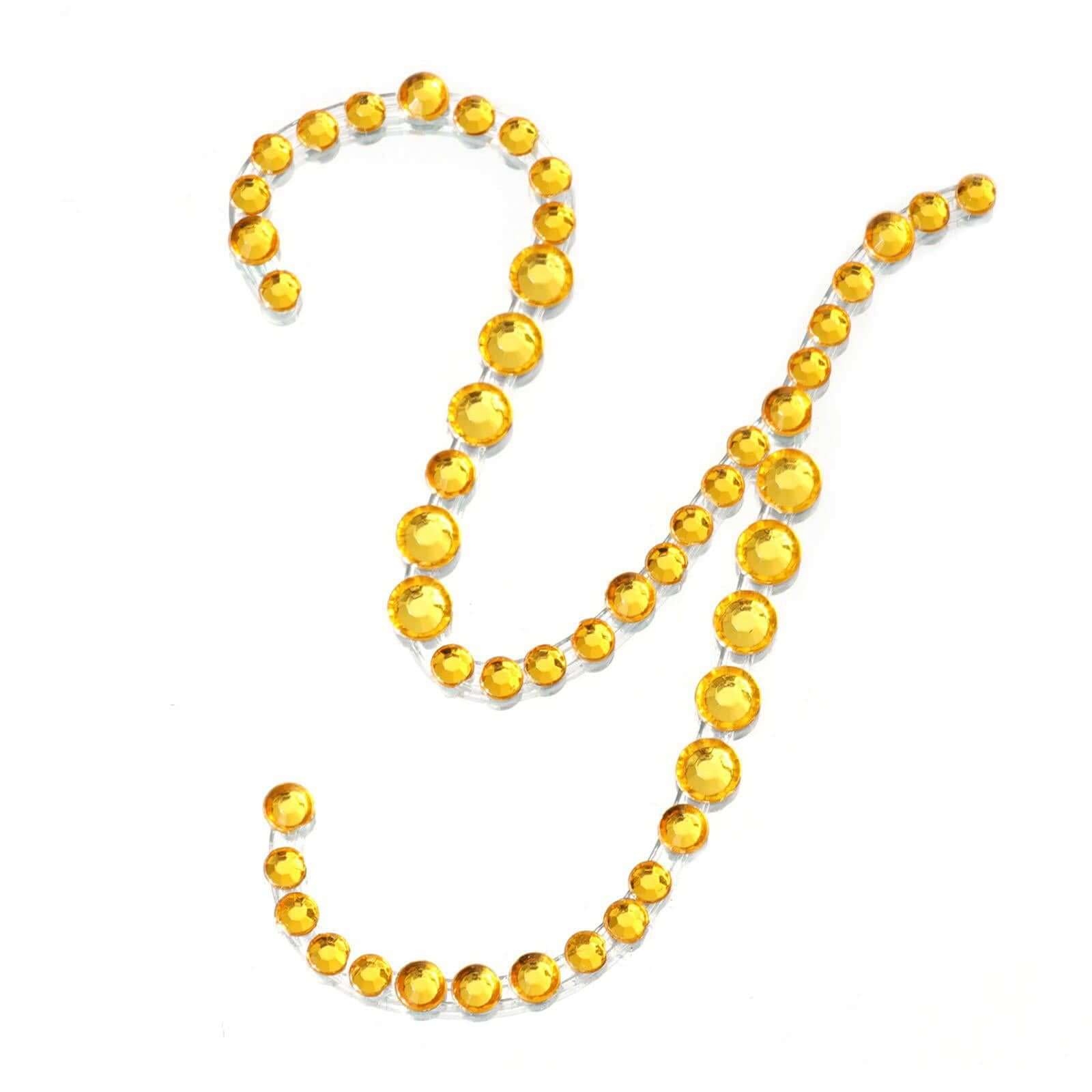 12 Pack | 1.5" Gold Rhinestone Monogram Letter Jewel Sticker Self Adhesive DIY Diamond Decor - and