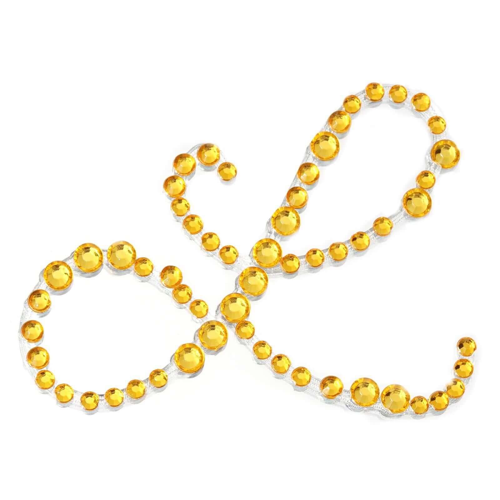 12 Pack | 1.5" Gold Rhinestone Monogram Letter Jewel Sticker Self Adhesive DIY Diamond Decor - and
