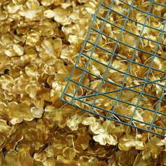 11 Sq ft. Gold UV Protected Hydrangea Flower Wall Mat Backdrop - 4 Artificial Panels