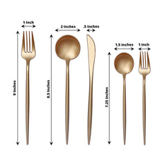 50-Pack Plastic Utensil Set Gold - Premium Disposable Heavy Duty Sleek Flatware