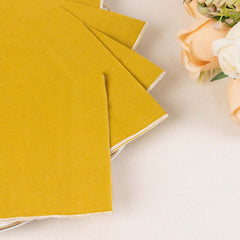 50-Pack Paper Beverage Napkins Gold - 2 Ply Disposable Soft 18GSM Cocktail Napkins for Events 5"x5"