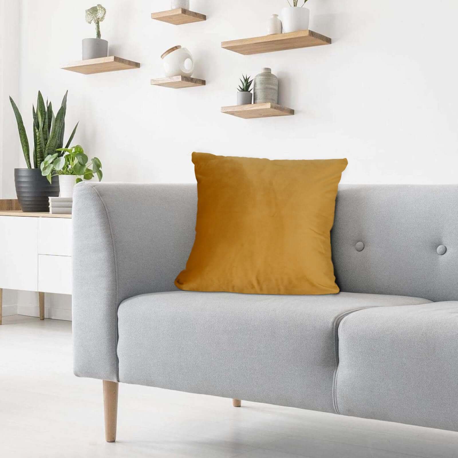 2 Pack 18" Gold Soft Velvet Square Throw Pillow Cover