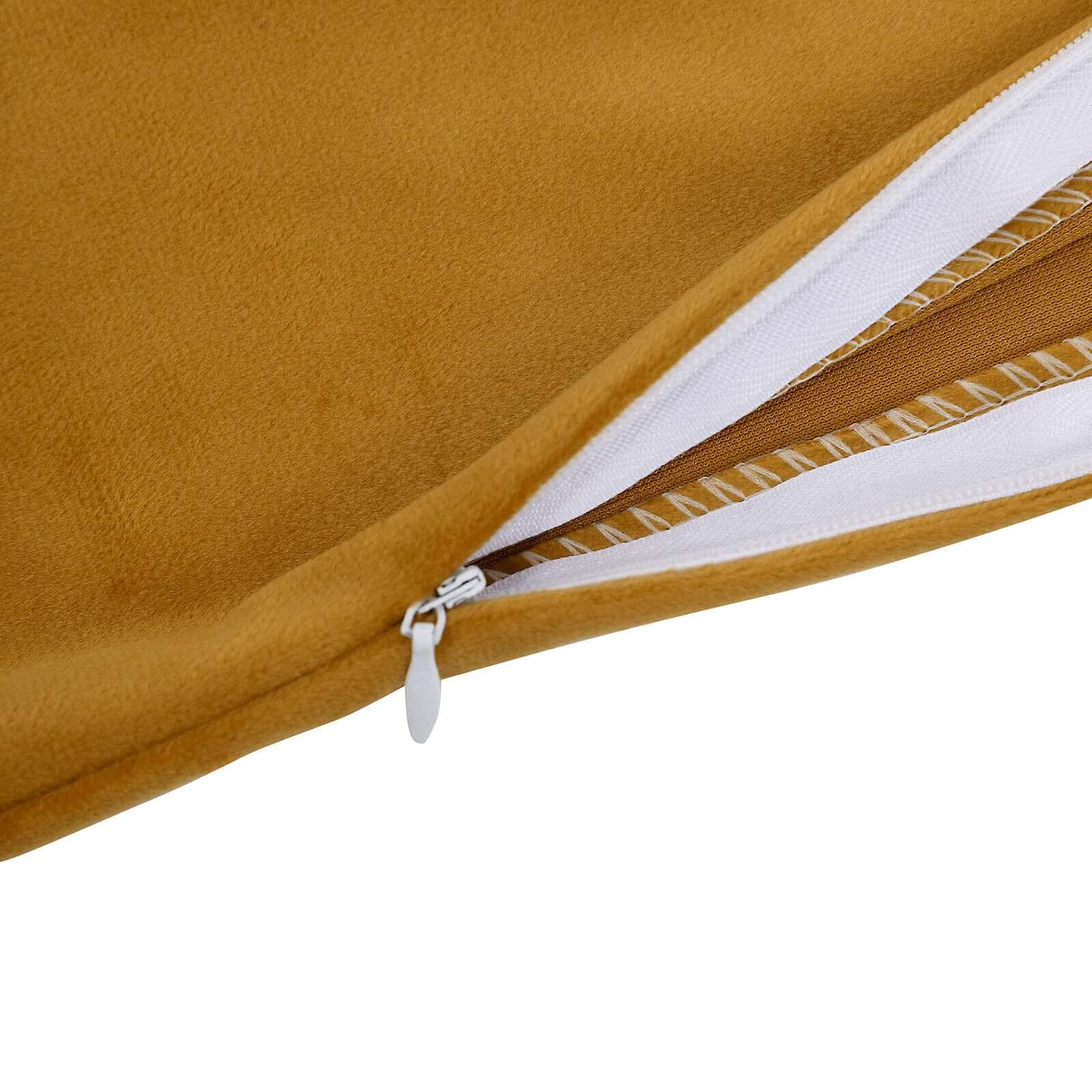 2 Pack 18" Gold Soft Velvet Square Throw Pillow Cover