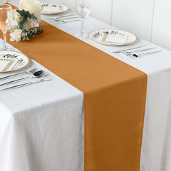 Polyester 12"x108" Table Runner Gold - Durable & Wrinkle-Resistant Table Decor for All Occasions