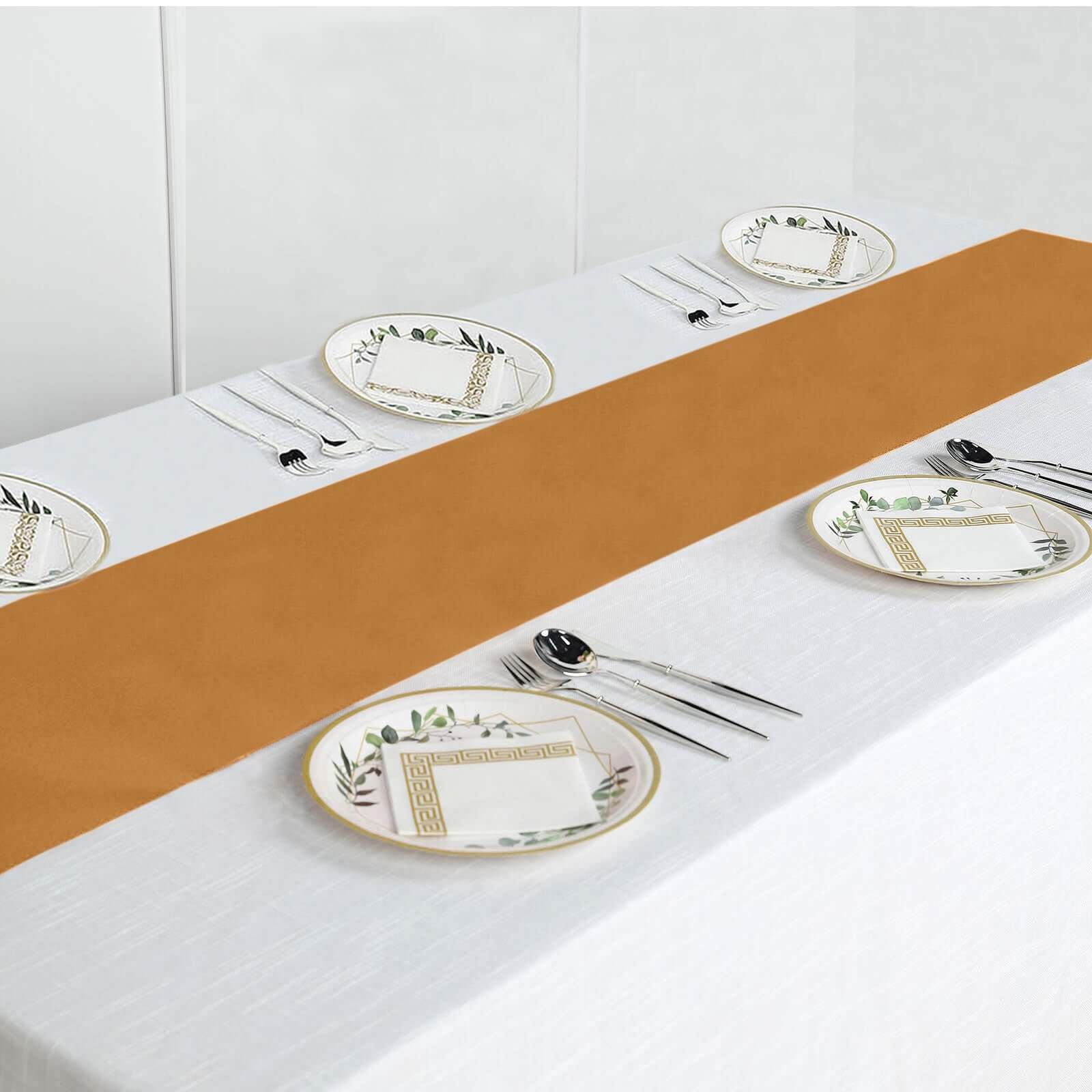Polyester 12"x108" Table Runner Gold - Durable & Wrinkle-Resistant Table Decor for All Occasions